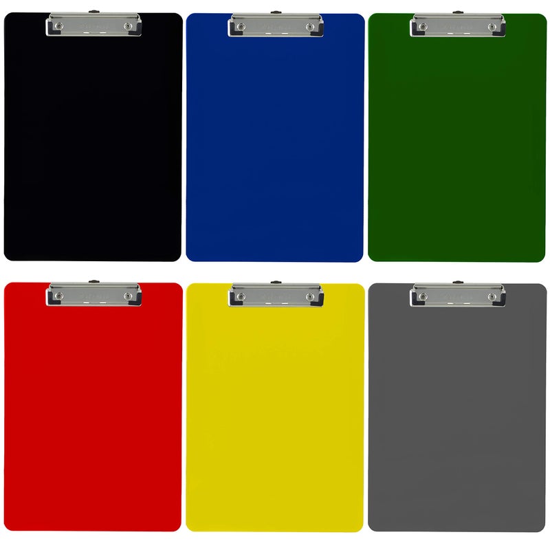 Trade Quest Plastic Clipboard Opaque Color Letter Size Low Profile Clip (Pack of 6) (Assorted 3) - Image 1